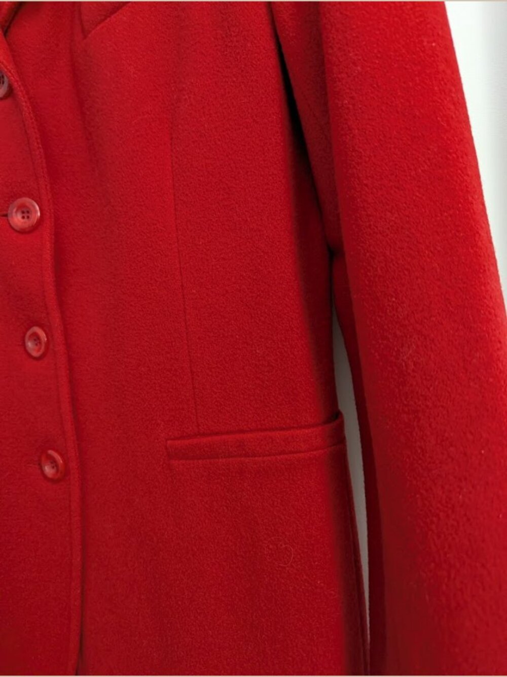 Wool Cashmere Blend Office Business Casual Red Blazer Power Dressing - Picture 4 of 9
